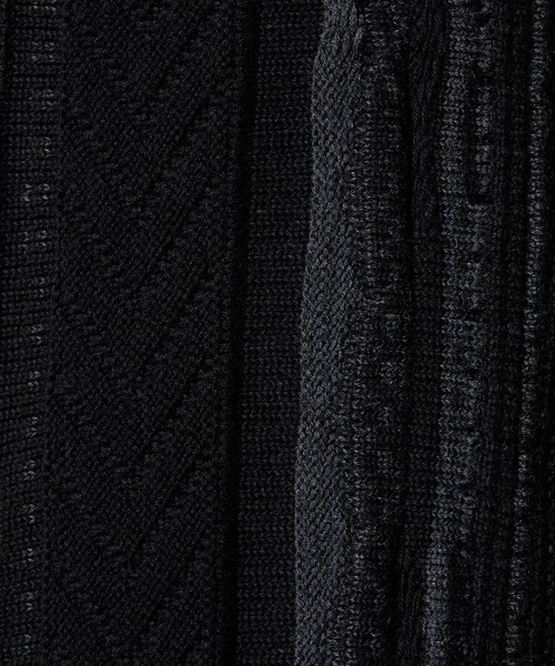 HIDEAWAYS NICOLE（ハイダウェイニコル）の「ランダムストライプ３Dニットカーディガン（カーディガン/ボレロ・メンズ・ホワイト×ブラック/ブラック×ホワイト/ブルー系/ブラック系・MEDIUM/X-LARGE/LARGE）」の7枚目の写真