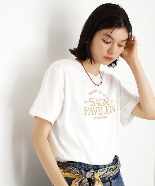 THE SHOP TK (ザ ショップ ティーケー )の「カレッジ&フォトプリントTシャツ【洗濯機OK】(Tシャツ/カットソー・レディース・グリーン/ベージュ系その他4/ブラック系その他/オフホワイト・13/12)」の5枚目の写真