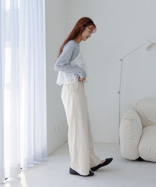 flower(フラワー)の「ポッピングフラワートップ(Tシャツ/カットソー・レディース・グレー/ホワイト・FREE)」の12枚目の写真