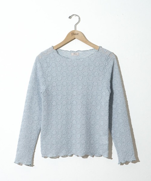 flower(フラワー)の「ポッピングフラワートップ(Tシャツ/カットソー・レディース・グレー/ホワイト・FREE)」の21枚目の写真