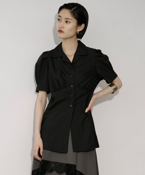 Ezick(エジック)の「Lady mode blouse タックカイキンシャツ(シャツ/ブラウス・レディース・オフホワイト/ブラック・FREE)」の1枚目の写真