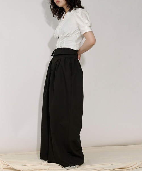 Ezick(エジック)の「Lady mode blouse タックカイキンシャツ(シャツ/ブラウス・レディース・オフホワイト/ブラック・FREE)」の20枚目の写真
