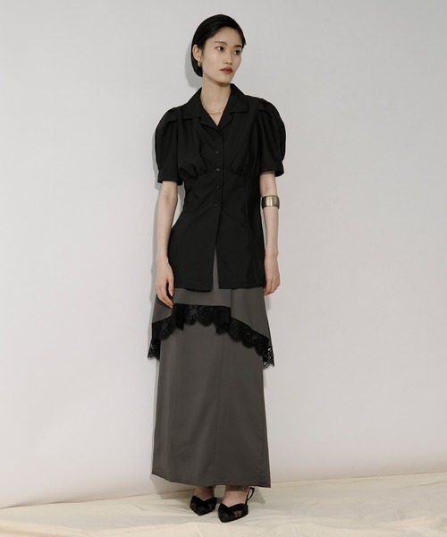 Ezick(エジック)の「Lady mode blouse タックカイキンシャツ(シャツ/ブラウス・レディース・オフホワイト/ブラック・FREE)」の10枚目の写真