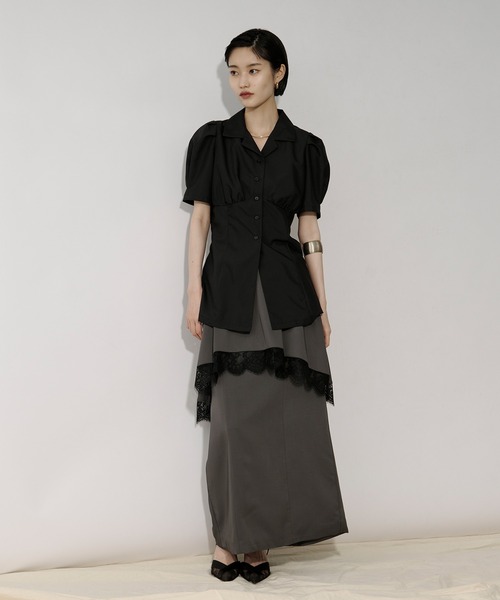 Ezick(エジック)の「Lady mode blouse タックカイキンシャツ(シャツ/ブラウス・レディース・オフホワイト/ブラック・FREE)」の9枚目の写真