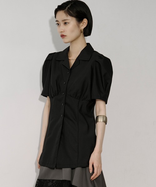 Ezick(エジック)の「Lady mode blouse タックカイキンシャツ(シャツ/ブラウス・レディース・オフホワイト/ブラック・FREE)」の5枚目の写真