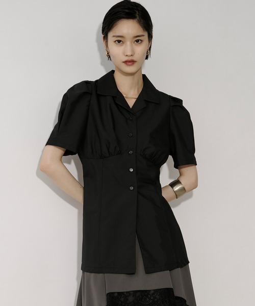 Ezick(エジック)の「Lady mode blouse タックカイキンシャツ(シャツ/ブラウス・レディース・オフホワイト/ブラック・FREE)」の3枚目の写真