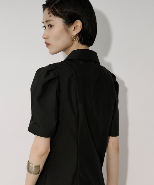 Ezick(エジック)の「Lady mode blouse タックカイキンシャツ(シャツ/ブラウス・レディース・オフホワイト/ブラック・FREE)」の8枚目の写真