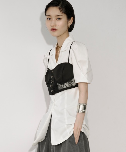 Ezick(エジック)の「Lady mode blouse タックカイキンシャツ(シャツ/ブラウス・レディース・オフホワイト/ブラック・FREE)」の19枚目の写真