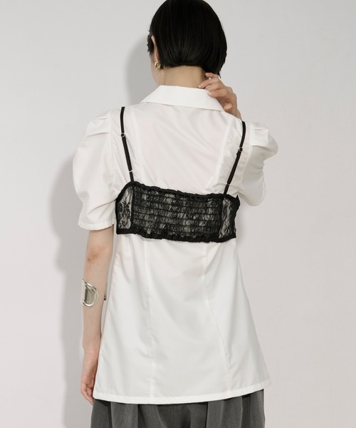 Ezick(エジック)の「Lady mode blouse タックカイキンシャツ(シャツ/ブラウス・レディース・オフホワイト/ブラック・FREE)」の21枚目の写真