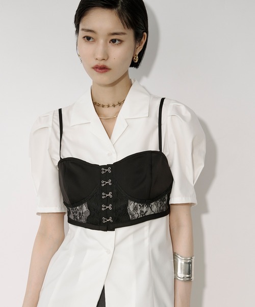 Ezick(エジック)の「Lady mode blouse タックカイキンシャツ(シャツ/ブラウス・レディース・オフホワイト/ブラック・FREE)」の20枚目の写真