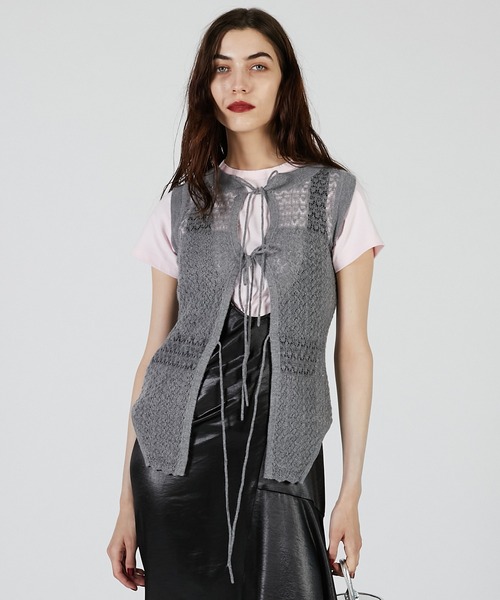 PRANK PROJECT（プランクプロジェクト）の「2WAYモヘアニットベスト / 2WAY Mohair knit Vest（ベスト・レディース・グレー/ピンク/イエロー・FREE）」の2枚目の写真