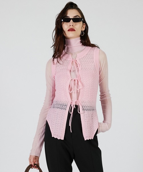 PRANK PROJECT（プランクプロジェクト）の「2WAYモヘアニットベスト / 2WAY Mohair knit Vest（ベスト・レディース・グレー/ピンク/イエロー・FREE）」の3枚目の写真