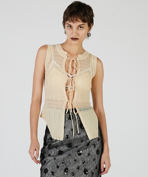 PRANK PROJECT（プランクプロジェクト）の「2WAYモヘアニットベスト / 2WAY Mohair knit Vest（ベスト・レディース・グレー/ピンク/イエロー・FREE）」の5枚目の写真