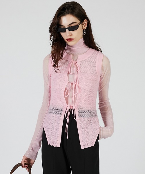 PRANK PROJECT（プランクプロジェクト）の「2WAYモヘアニットベスト / 2WAY Mohair knit Vest（ベスト・レディース・グレー/ピンク/イエロー・FREE）」の9枚目の写真
