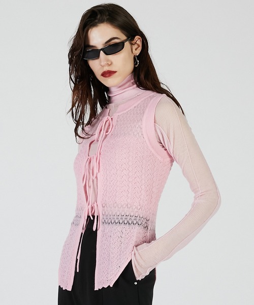 PRANK PROJECT（プランクプロジェクト）の「2WAYモヘアニットベスト / 2WAY Mohair knit Vest（ベスト・レディース・グレー/ピンク/イエロー・FREE）」の10枚目の写真