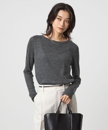 green label relaxing（グリーンレーベルリラクシング）の「ウール フライス クルーネック カットソー  ウォッシャブル（Tシャツ/カットソー・レディース）」