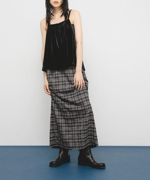 KBF（ケイビーエフ）の「サイドデザインチェックスカート（スカート・レディース・ブラック系その他/イエロー系その他/ブルー系その他・ONE）」の2枚目の写真