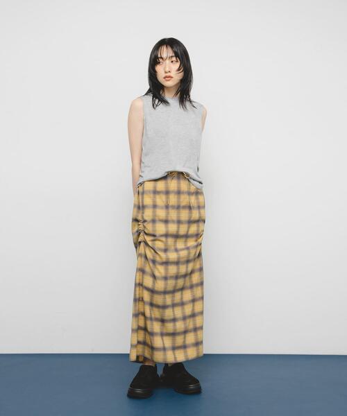 KBF（ケイビーエフ）の「サイドデザインチェックスカート（スカート・レディース・ブラック系その他/イエロー系その他/ブルー系その他・ONE）」の7枚目の写真