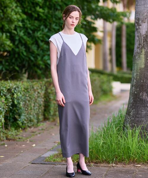 DRESSTERIOR（ドレステリア）の「【美人百花/モデル美香着用】コンフォートアイラインキャミワンピース（ワンピース・レディース・ブラック/グレー・38/36/34）」の8枚目の写真