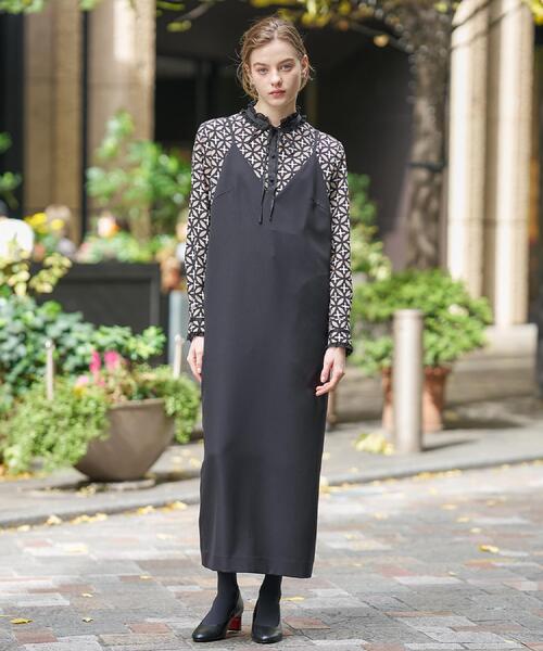 DRESSTERIOR（ドレステリア）の「【美人百花/モデル美香着用】コンフォートアイラインキャミワンピース（ワンピース・レディース・ブラック/グレー・38/36/34）」の13枚目の写真