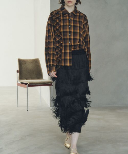 Editt by YECCA VECCA(エディットバイイェッカヴェッカ)の「フリンジロングスカート(スカート・レディース・ブラック/ブラウン/ライトベージュ・FREE)」の17枚目の写真