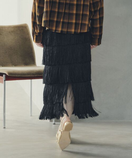 Editt by YECCA VECCA(エディットバイイェッカヴェッカ)の「フリンジロングスカート(スカート・レディース・ブラック/ブラウン/ライトベージュ・FREE)」の16枚目の写真