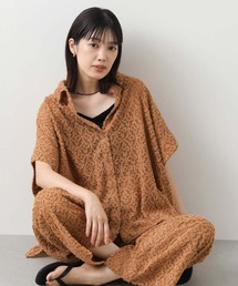 幾何カットジャガードシャツ