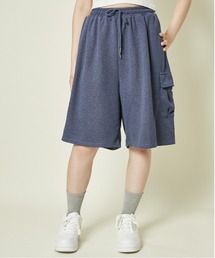 《ピグメント加工×カーゴポケット》レディース ハーフパンツ ゆったりシルエット 春夏秋
