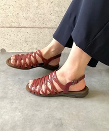 blanc/bleu（ブランブルー）の「【日本製／本革／3E幅】ストラップサンダル（サンダル）」