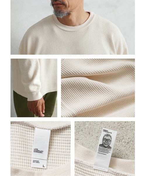 WAIPER.inc(ワイパーインク)の「L/S HEAVY THERMALCREW NECK(Tシャツ/カットソー・メンズ・アイボリー/ホワイト/ブラック/ネイビー・M/L/XL)」の8枚目の写真