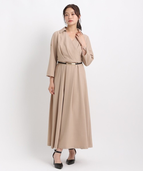 Andemiu（アンデミュウ）の「カシュクール風ワンピース582335（ワンピース・レディース・ネイビー/ベージュ/ブラウン・FREE）」の20枚目の写真