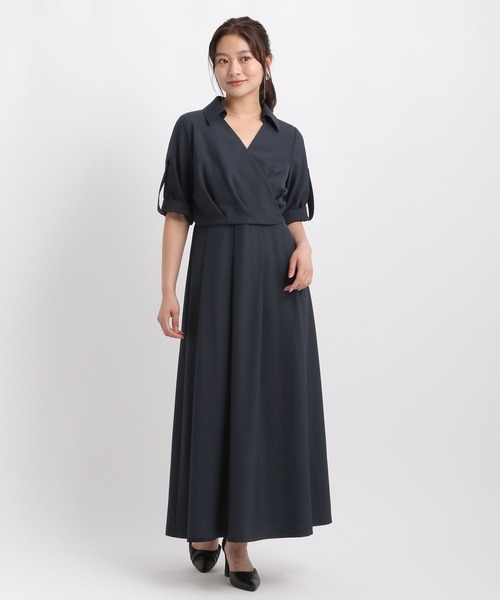 Andemiu（アンデミュウ）の「カシュクール風ワンピース582335（ワンピース・レディース・ネイビー/ベージュ/ブラウン・FREE）」の13枚目の写真