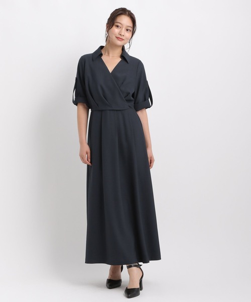 Andemiu（アンデミュウ）の「カシュクール風ワンピース582335（ワンピース・レディース・ネイビー/ベージュ/ブラウン・FREE）」の14枚目の写真