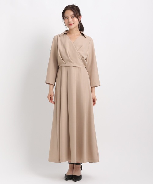 Andemiu（アンデミュウ）の「カシュクール風ワンピース582335（ワンピース・レディース・ネイビー/ベージュ/ブラウン・FREE）」の15枚目の写真