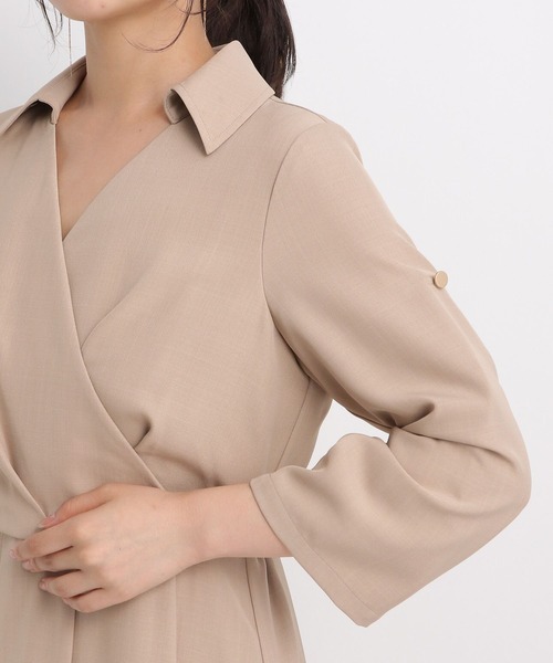 Andemiu（アンデミュウ）の「カシュクール風ワンピース582335（ワンピース・レディース・ネイビー/ベージュ/ブラウン・FREE）」の9枚目の写真