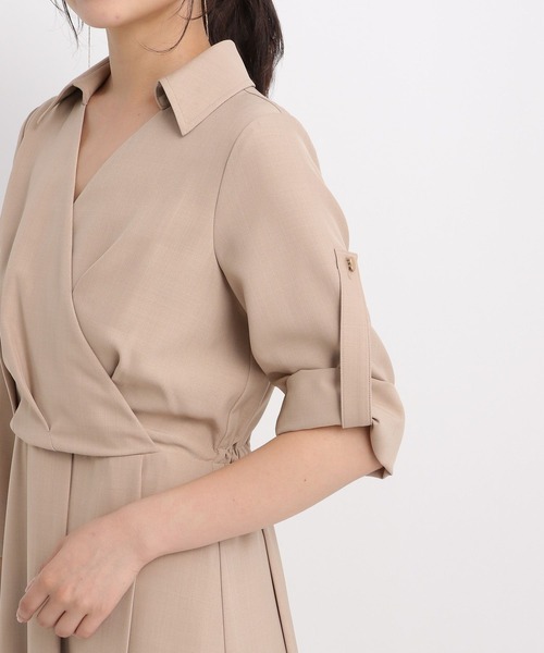 Andemiu（アンデミュウ）の「カシュクール風ワンピース582335（ワンピース・レディース・ネイビー/ベージュ/ブラウン・FREE）」の10枚目の写真