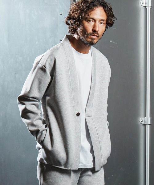 wjk reluxe（ダブルジェーケーリラックス）の「mcg3682-cardboard X cardigan カーディガン(WR25W-12)（カーディガン/ボレロ・メンズ・ネイビー/ブラック/トップグレー・L/M/S）」の5枚目の写真