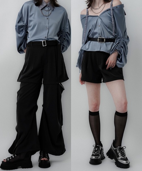 HARE カーゴパラシュートパンツ 2WAYアソートパラシュートパンツ(HARE)（カーゴパンツ）｜HARE