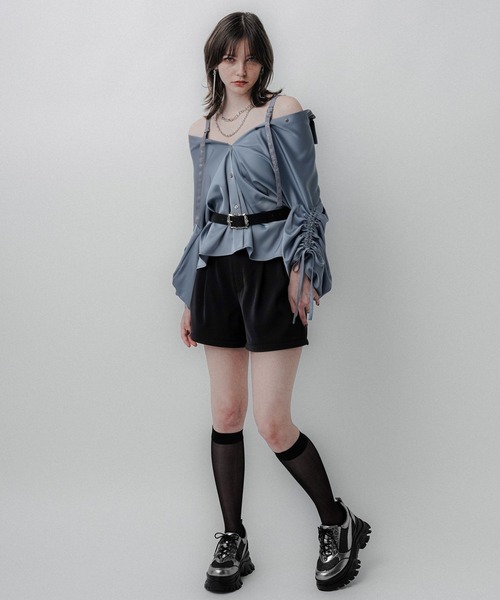 HARE（ハレ）の「2WAYアソートパラシュートパンツ(HARE)（カーゴパンツ・レディース・パープル/ブラック/ブラック系その他/ストライプ・FREE）」の5枚目の写真