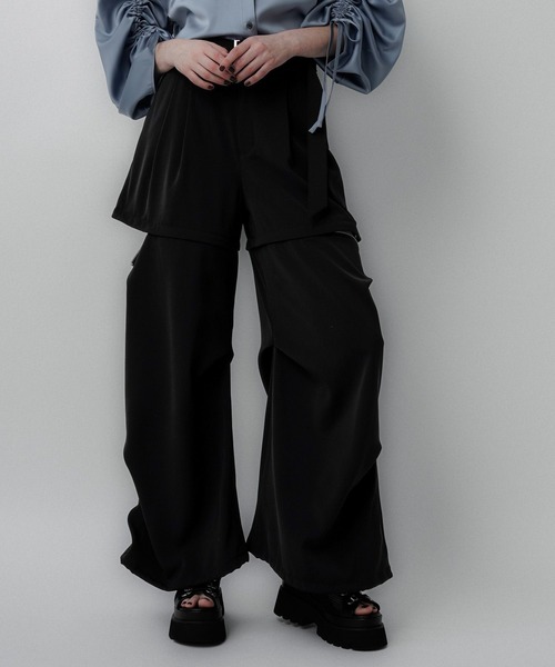 HARE（ハレ）の「2WAYアソートパラシュートパンツ(HARE)（カーゴパンツ・レディース・パープル/ブラック/ブラック系その他/ストライプ・FREE）」の14枚目の写真