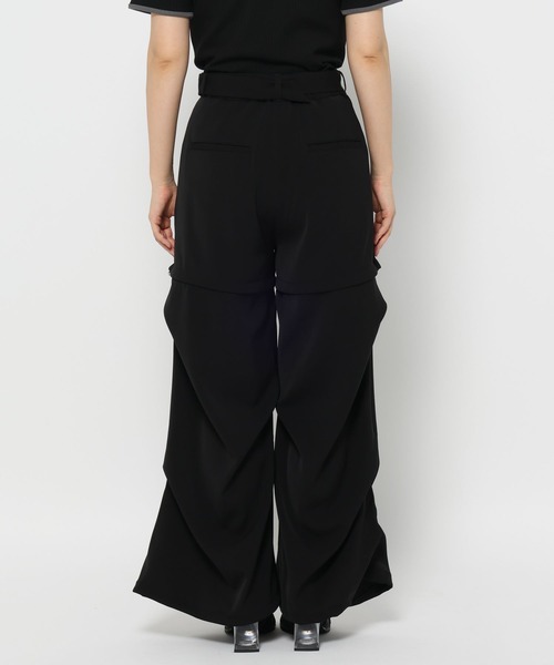 【HARE】 2WAYメッシュカーゴパンツ ブラック HARE（ハレ）の「2WAYメッシュダブルポケットカーゴパンツ(HARE