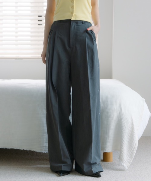 stripe wide pants/ストライプワイドパンツ(スラックス)|haek(ハク stripe wide pants/ストライプワイドパンツ(スラックス)|haek(ハク
