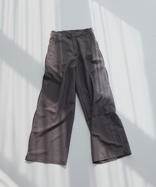 haek（ハク）の「stripe wide pants/ストライプワイドパンツ
