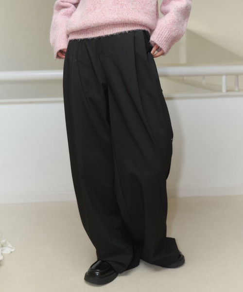 stripe wide pants/ストライプワイドパンツ（スラックス）｜haek