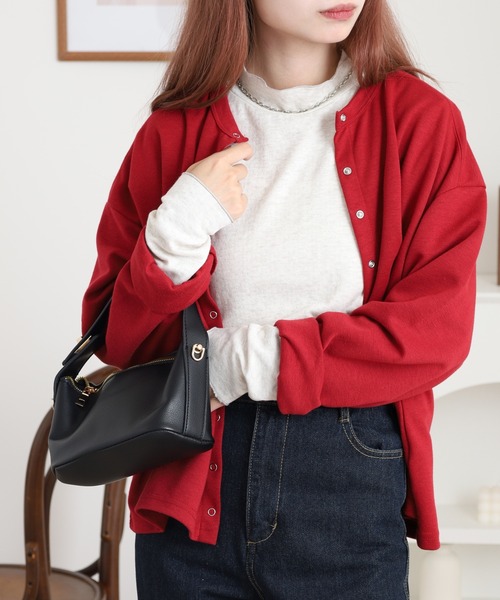 Arinomama(アリノママ)の「接結メロウハイネックプルオーバー(Tシャツ/カットソー・レディース・レッド系/ブラック/アイボリー/杢グレー・FREE)」の7枚目の写真