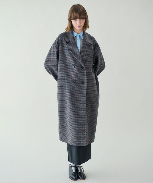 LE GLAZIK（ルグラジック）の「LE GLAZIK | ウール ダブルフェイスコート WOMEN（チェスターコート・レディース・ブラウン系その他/ダークネイビー/チャコール・36）」の5枚目の写真