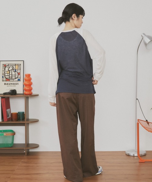 MERLOT(メルロー)の「シアーラグランロンT(Tシャツ/カットソー・レディース・ネイビー/レッド/ホワイト・FREE)」の18枚目の写真