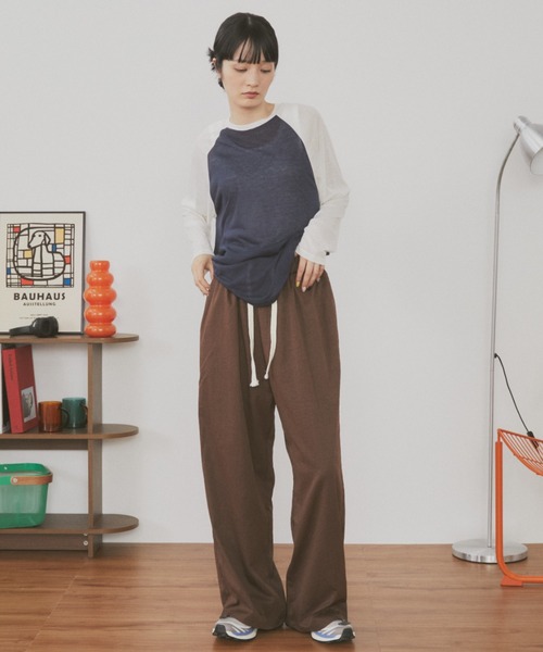 MERLOT(メルロー)の「シアーラグランロンT(Tシャツ/カットソー・レディース・ネイビー/レッド/ホワイト・FREE)」の16枚目の写真