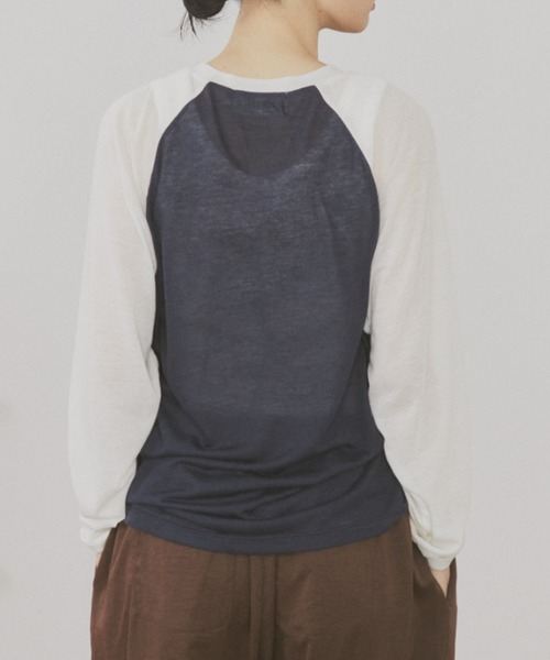MERLOT(メルロー)の「シアーラグランロンT(Tシャツ/カットソー・レディース・ネイビー/レッド/ホワイト・FREE)」の15枚目の写真