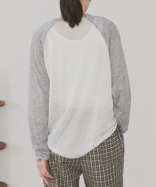 MERLOT(メルロー)の「シアーラグランロンT(Tシャツ/カットソー・レディース・ネイビー/レッド/ホワイト・FREE)」の9枚目の写真